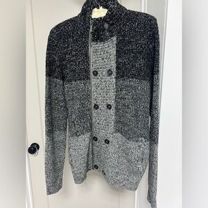 Kenneth Cole Black and Gray Knit Sweater
